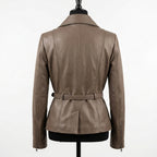 Womens Premium Lambskin Taupe Romantic 1950s Elegance Jacket | Hollywood Glamour |  1950s Vintage Fashion