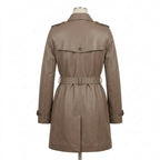 Womens Premium Lambskin Taupe Neutral Sophisticated Brown Trench Coat | Elegant  Neutral | Minimalist Luxury Fashion
